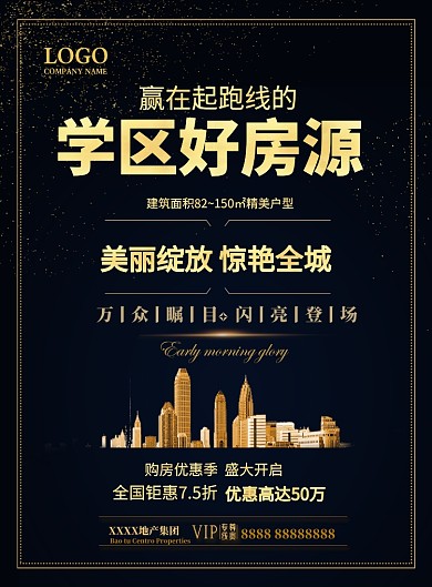售楼处学区房源印刷海报