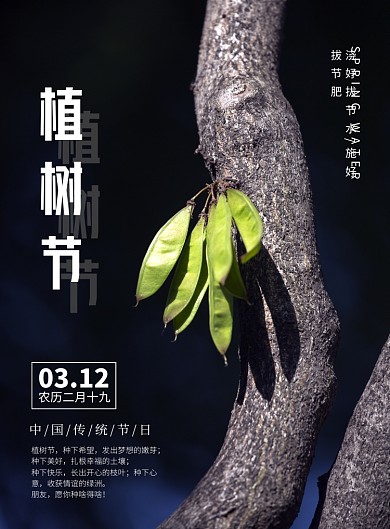 简约时尚创意植树节印刷海报