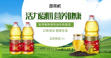 活力爱心营养调和油促销海报