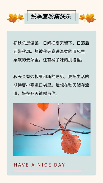 简约秋季旅游时尚文章配图