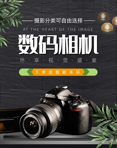 黑色数码数码家电炫酷相机海报