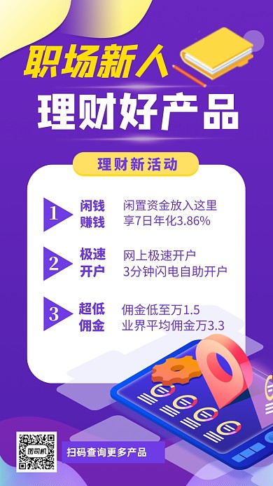 理财金融投资银行手机海报