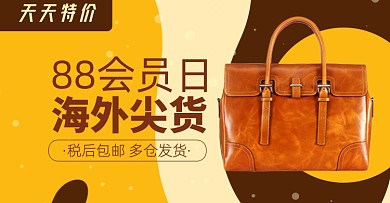 88会员日淘宝电商天天特价海外进口箱包海报