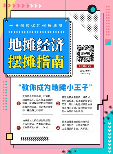 地摊经济摆摊指南海报