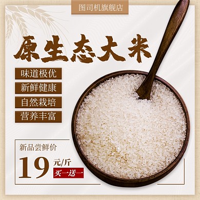 原生态大米新品上新中国风促销主图