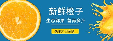 简约新鲜橙子水果电商淘宝banner海报