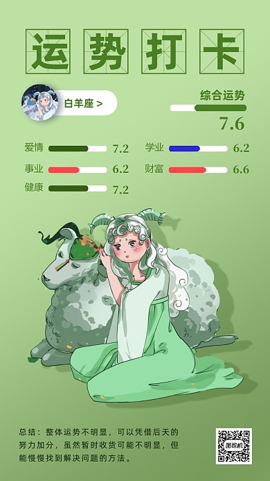 运势打卡日签月签海报