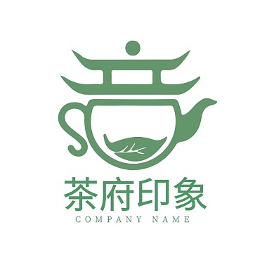 个性中式茶府标志
