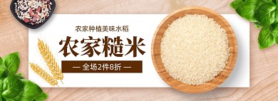 丰收季大米五谷杂粮促销banner