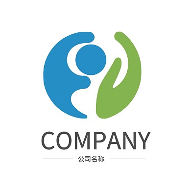 企业字母LOGO蓝色绿色组合设计