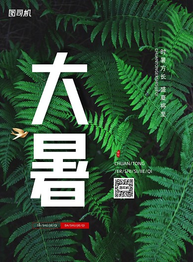 传统二十四节气大暑节气海报