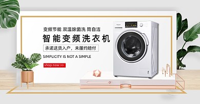 夏季淡雅洗衣机海报