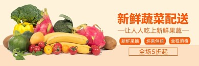 美团新鲜蔬菜促销海报