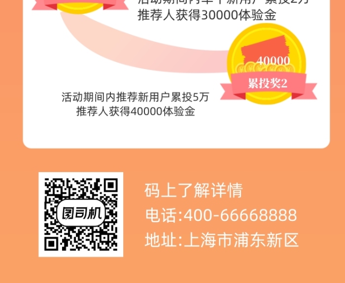 理财投资活动橙色简约手机长图