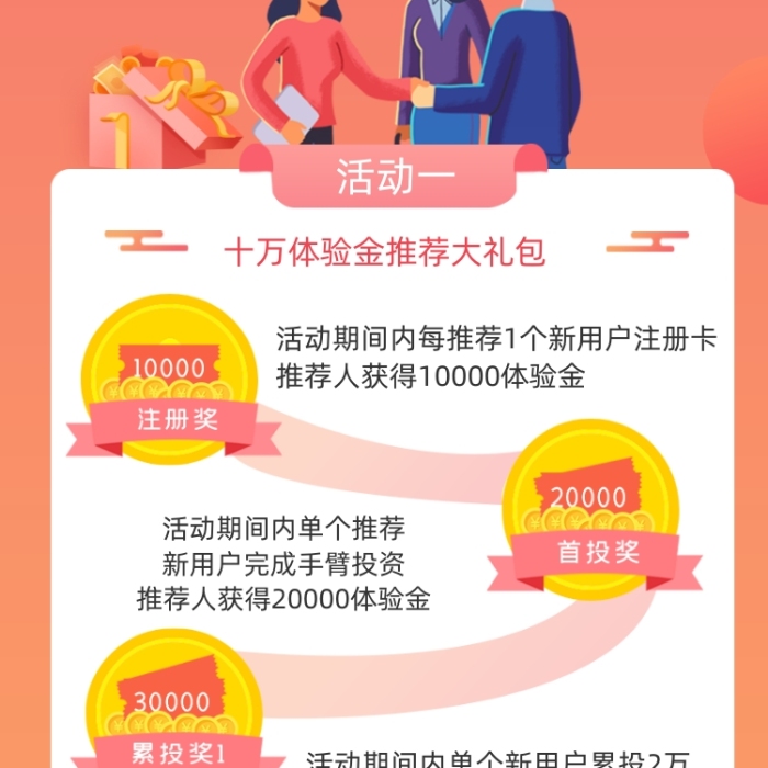 理财投资活动橙色简约手机长图