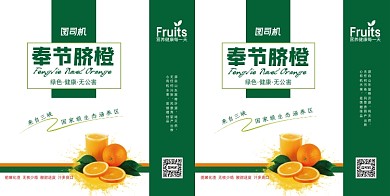 新鲜橙子绿色手提袋设计