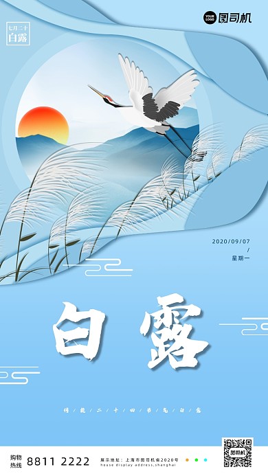 节气白露宣传手机海报