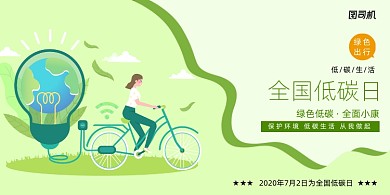 简约卡通创意全国低碳日展板