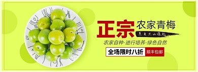 水果生鲜李子梅子淘宝电商banner