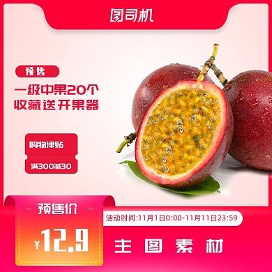 国庆双十一预售狂欢水果百香果主图