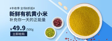 丰收季粮食小米促销banner
