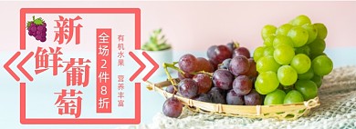 夏季水果葡萄促销banner