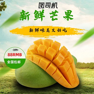 夏日新鲜水果主图模板石榴芒果