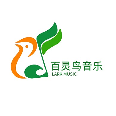 创意百灵鸟音乐标志