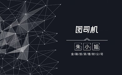 黑色科技感电子金融投资信贷公司名片