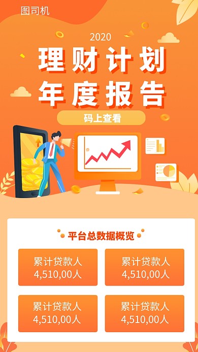 理财计划年度报告手机海报