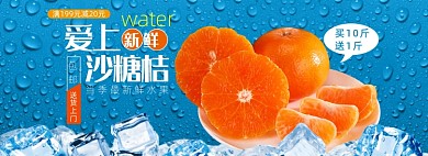 新鲜砂糖橘水果电商banner模板