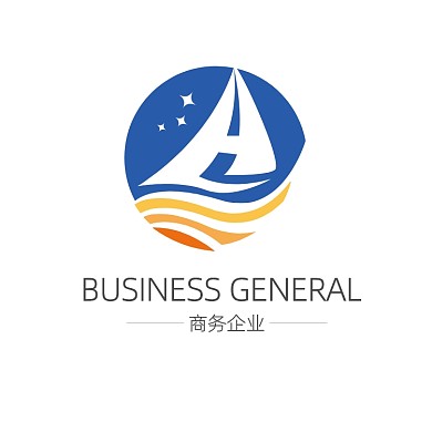 商务扁平几何字母标志设计