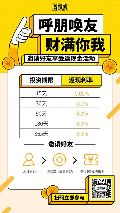 呼朋唤友财满你我手机海报