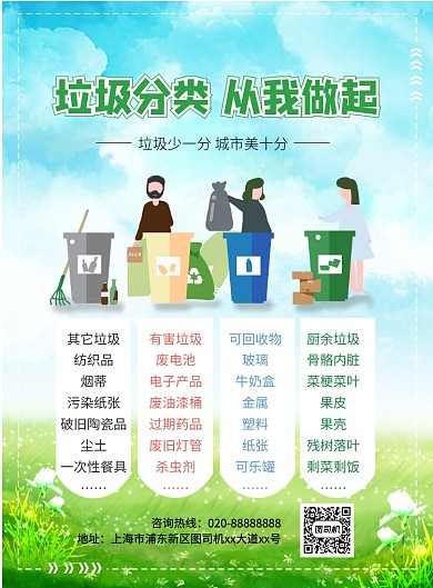 创意垃圾分类印刷海报