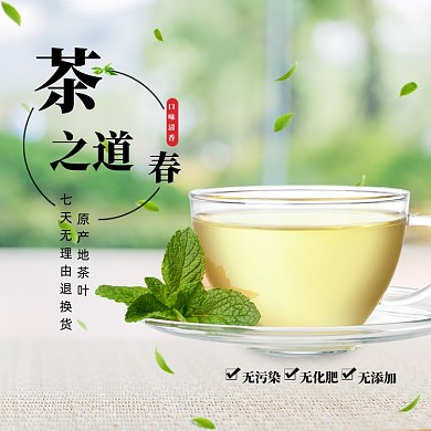绿色春茶预定茶叶电商主图模板
