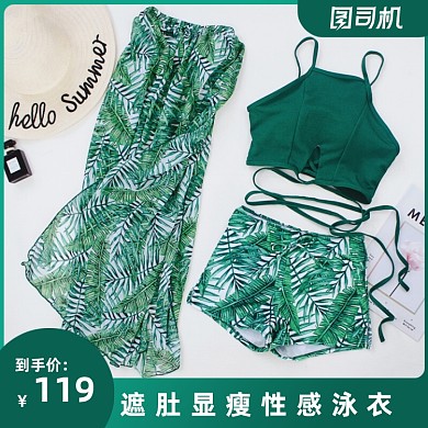 夏季简约清新泳衣女主图