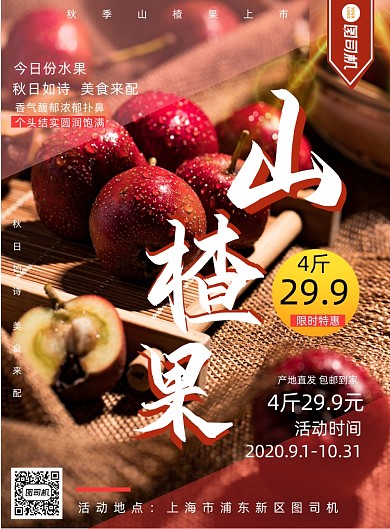秋季试过上新简约山楂海报