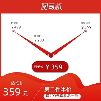 天猫淘宝双十一双十二促销降价主图模板