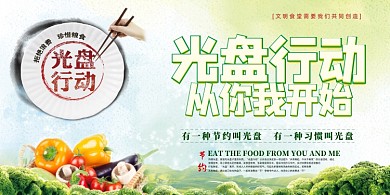 学校食堂文明用餐展板设计