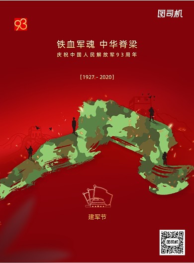 创意迷彩八一建军节宣传海报