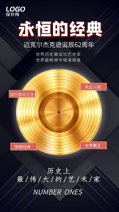 迈克尔杰克逊诞辰手机海报