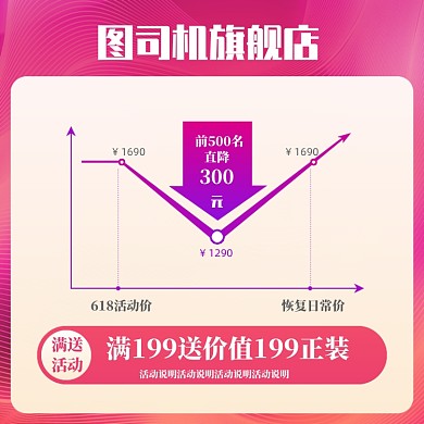 618店铺降价价格曲线促销优惠活动主图