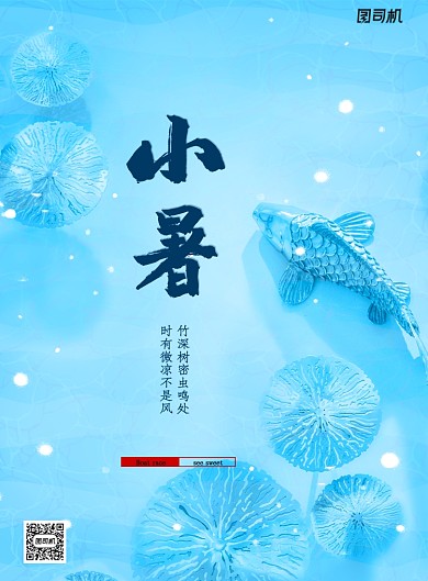 简约二十四节气小暑宣传海报