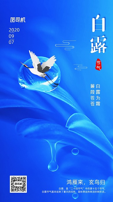 二十四节气白露手机海报
