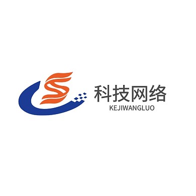 蓝色扁平几何网络科技logo设计
