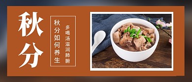 秋分节气简约养生攻略公众号首图