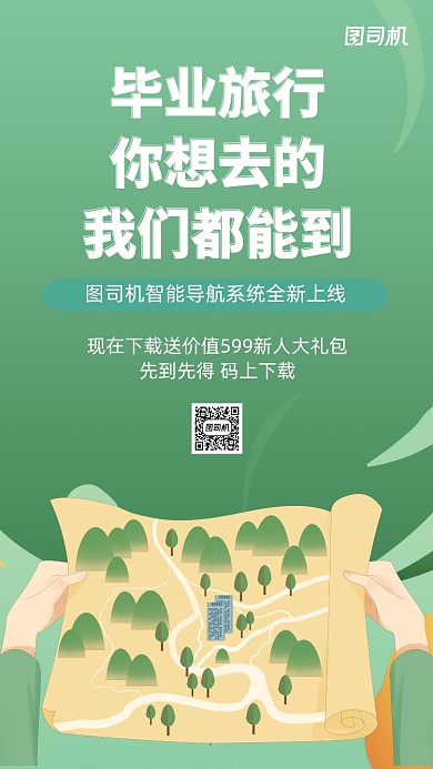 毕业旅行导航APP宣传手机海报