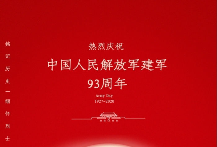 红色大气建军节手机海报