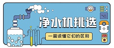 净水机挑选攻略手绘公众号首图