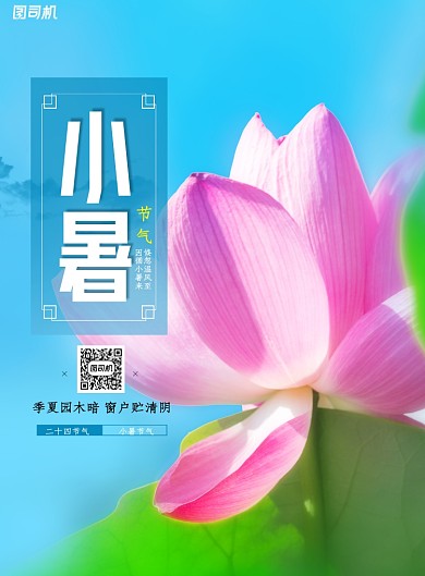 简约传统二十四节气小暑宣传海报